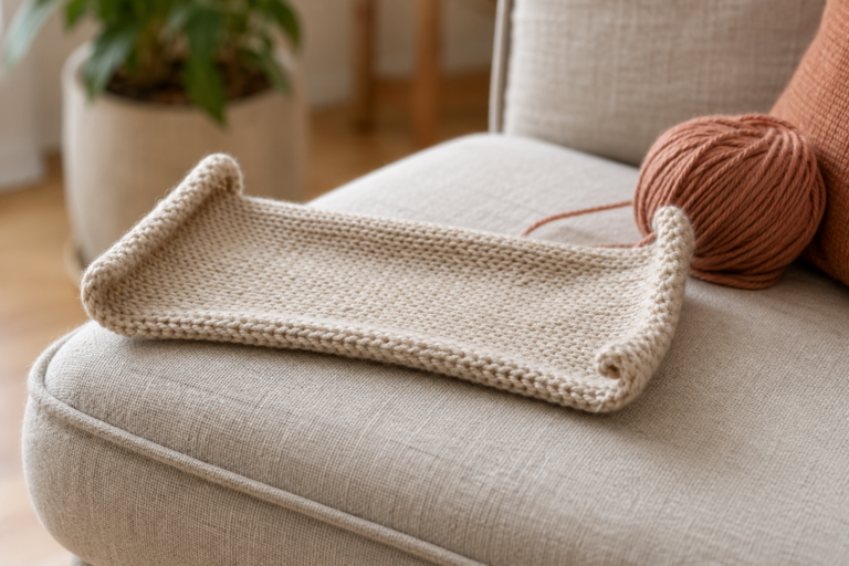 Warum rollt sich mein Strickstück ein?