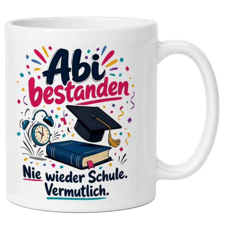 Abi bestanden: Eine Tasse als Geschenk nach dem Schulabschluss