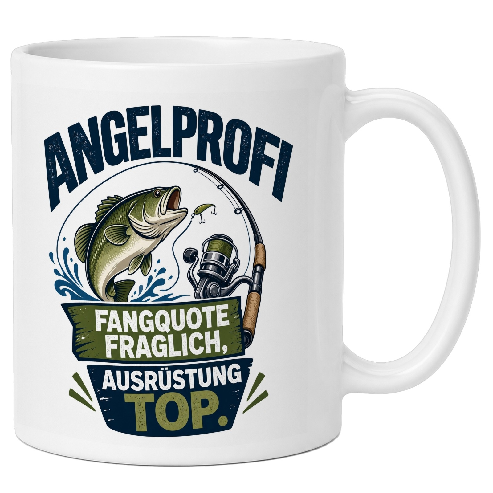 Tasse als Geschenk für Angler mit humorvollem Motiv