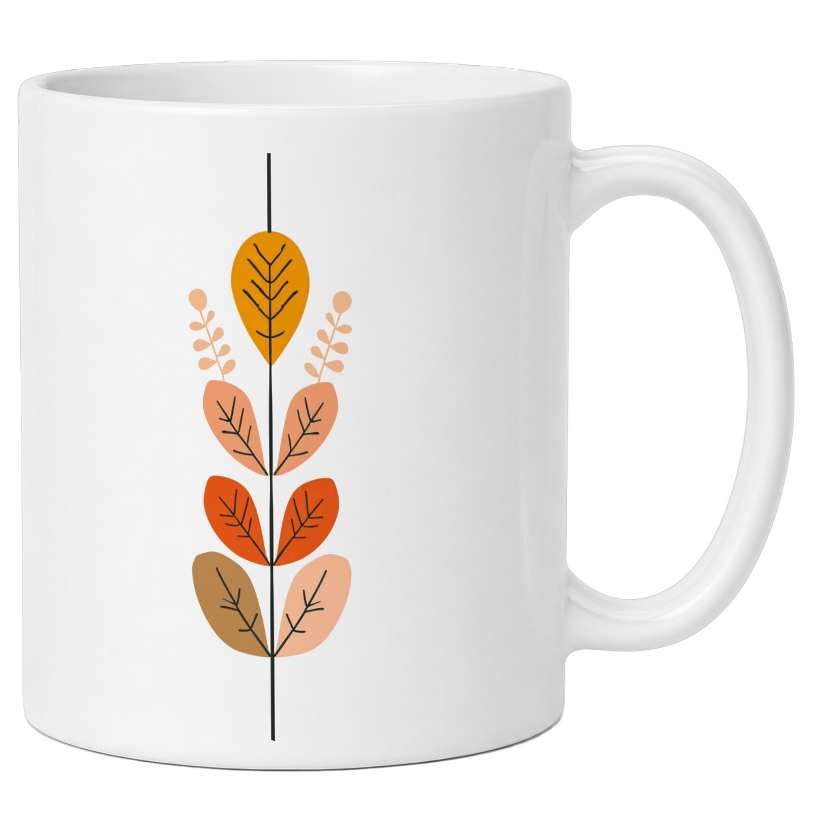 Tasse mit herbstlichem Blättermotiv